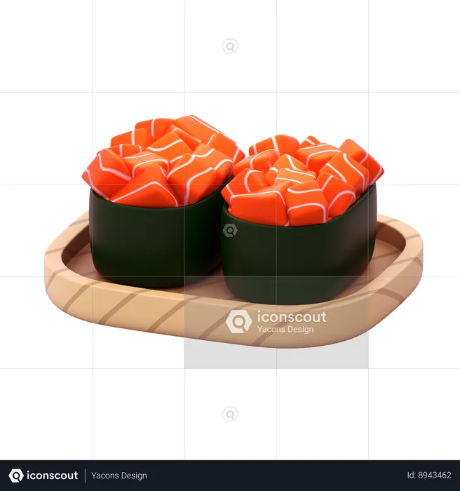 Salmão Gunkan  3D Icon