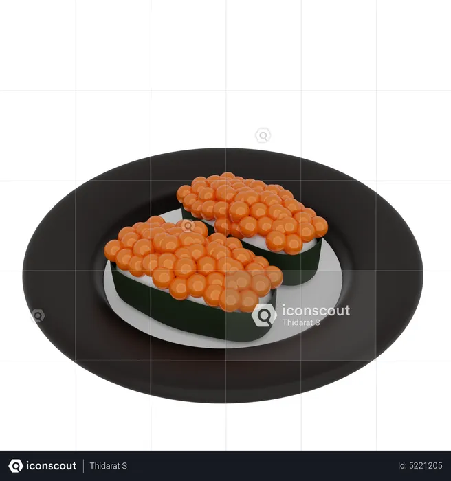 Salmon Egg Sushi  3D Icon