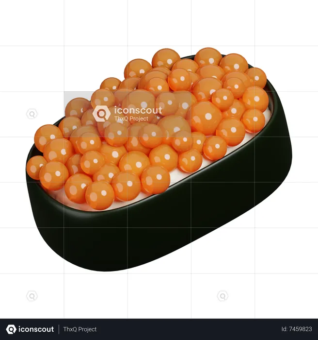 Salmon Eggs Sushi 3D Icon download in PNG, OBJ or Blend format