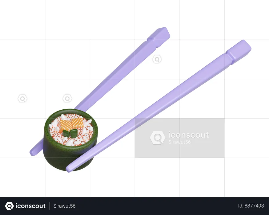 Salmon Onigir Sushi  3D Icon