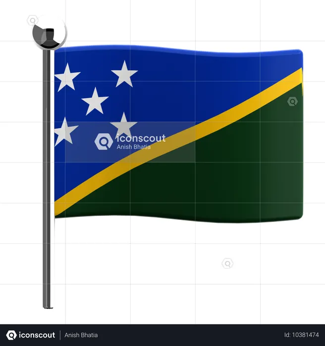 Salomon-Inseln Flag 3D Icon