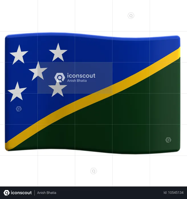 Salomon-Inseln Flag 3D Icon