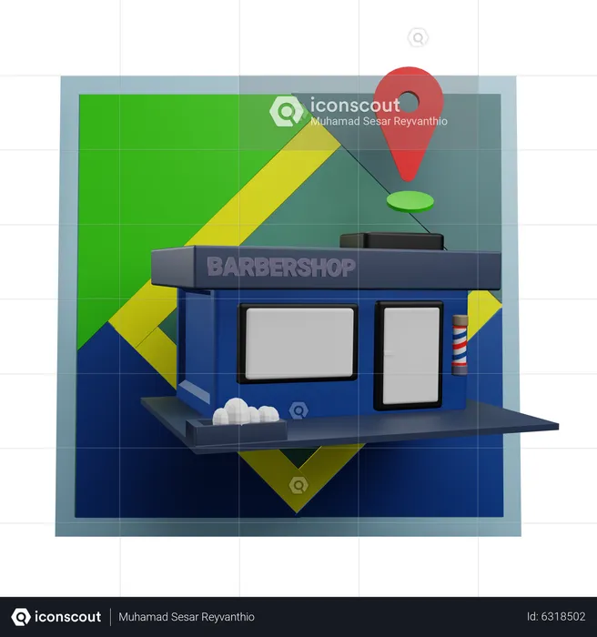 Emplacement du salon de coiffure  3D Icon