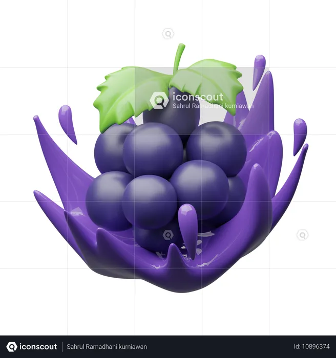 Salpicaduras de uvas  3D Icon