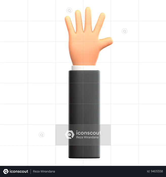 Gesto de saludo con la mano  3D Icon