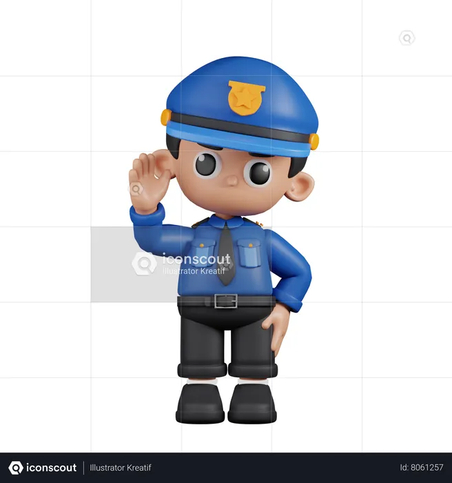 Saludo del policía  3D Illustration