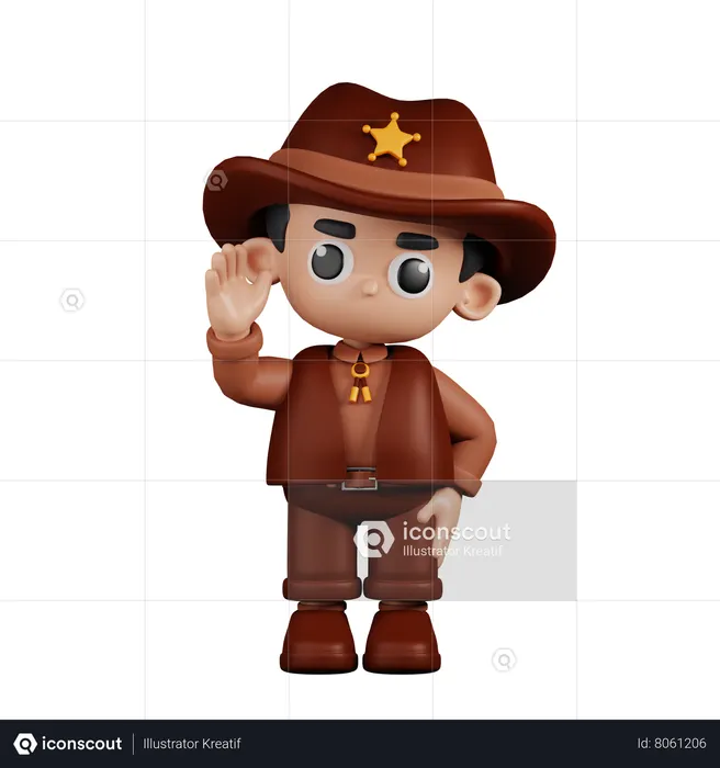 Saludo sheriff  3D Icon