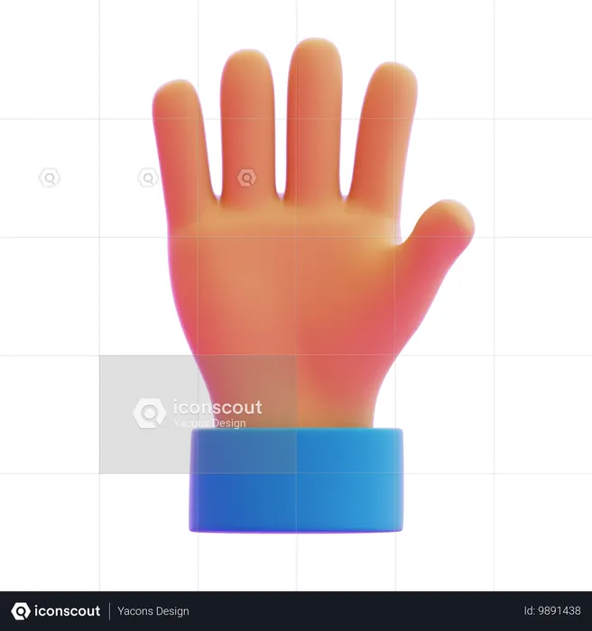 Salut cinq gestes de la main  3D Icon