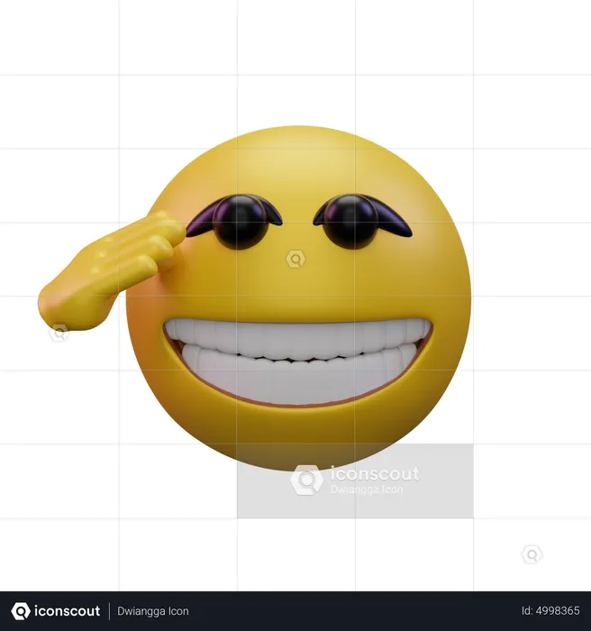 Saluting Emoji 3D Icon