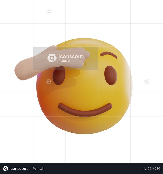 Premium Saluting Emoji Emoji 3D Icon download in PNG, OBJ or Blend format