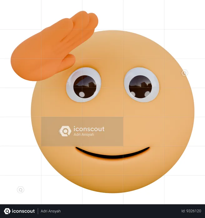 Saluting face Emoji 3D Icon