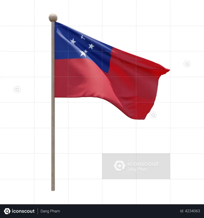 Mât de drapeau des Samoa  3D Flag