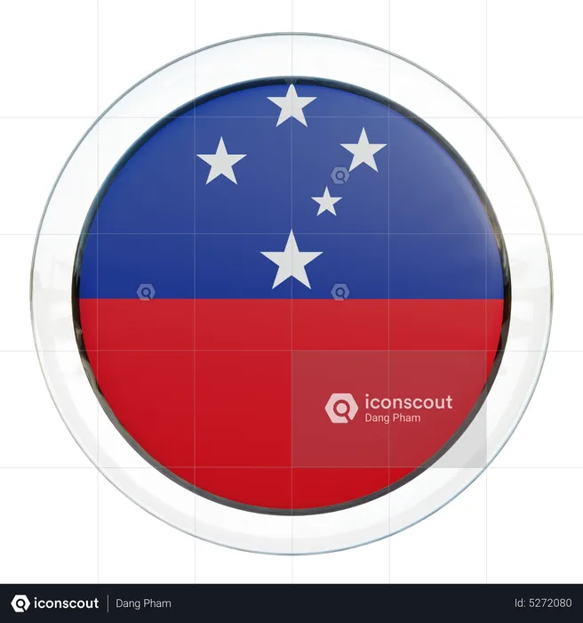 Samoa Runde Flagge Flag 3D Icon
