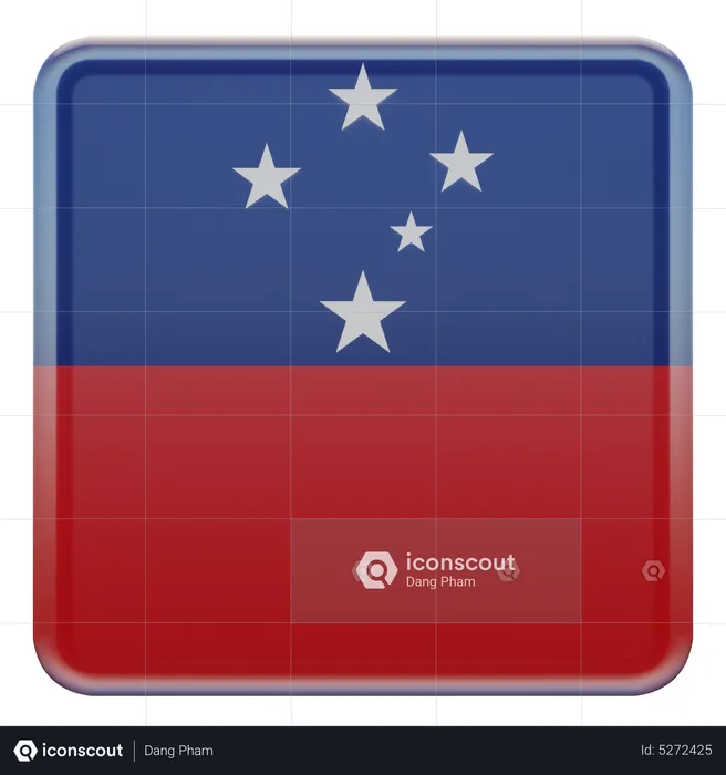 Samoa Square Flag Flag 3D Icon