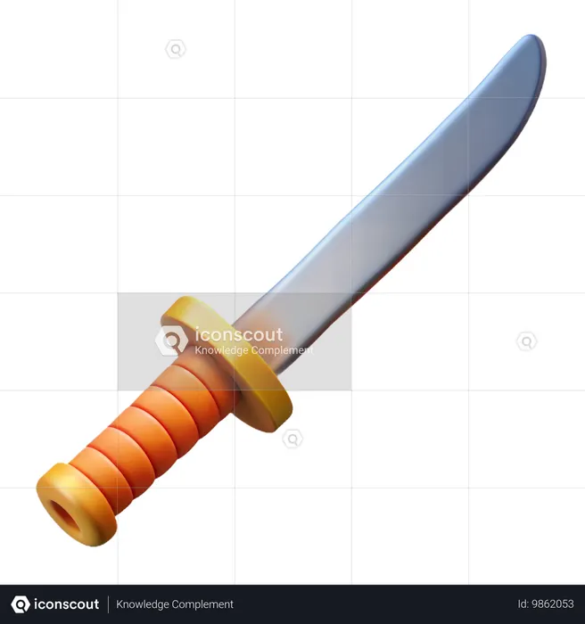サムライ刀  3D Icon