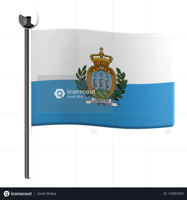 San marino Flag 3D Icon