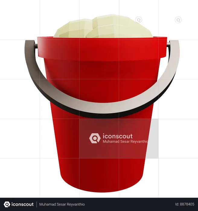 Sand Bucket  3D Icon