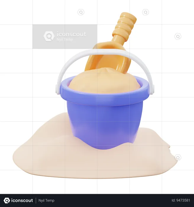 Sand Bucket  3D Icon