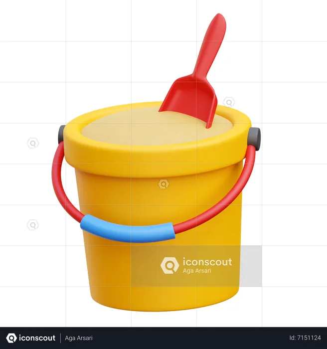 Sand Bucket  3D Icon