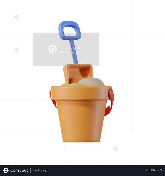 Sand Bucket  3D Icon