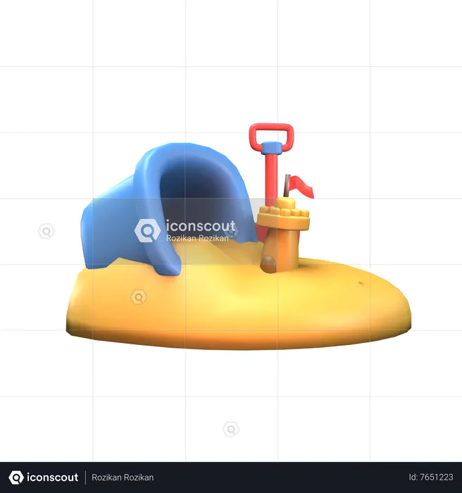 Sand Bucket  3D Icon