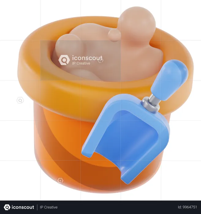 Sand Bucket  3D Icon