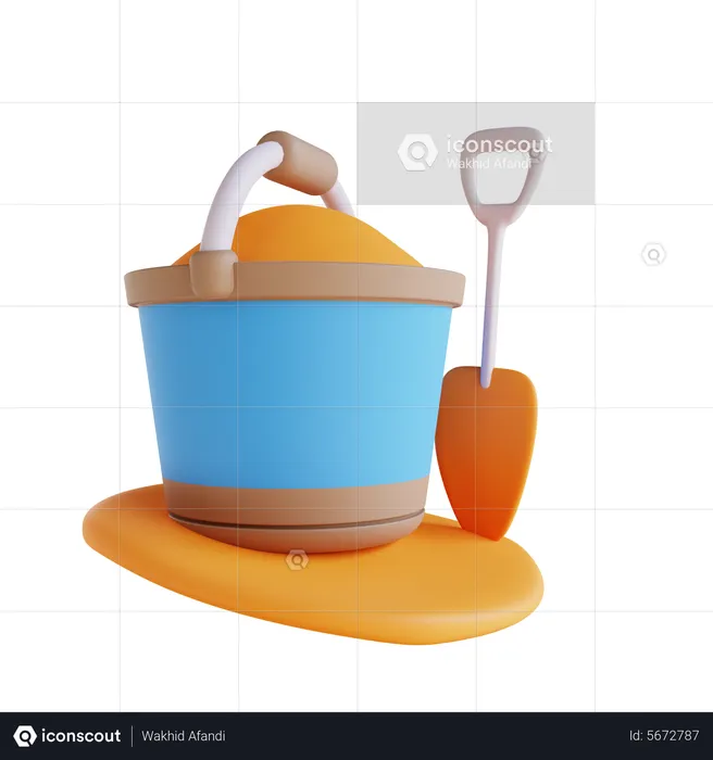 Sand Bucket  3D Icon