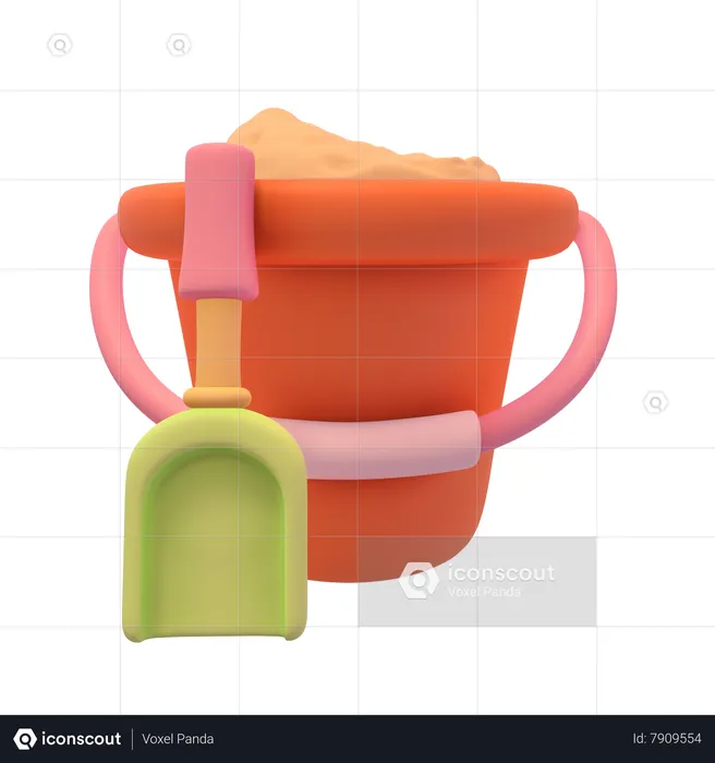 Sand Bucket  3D Icon