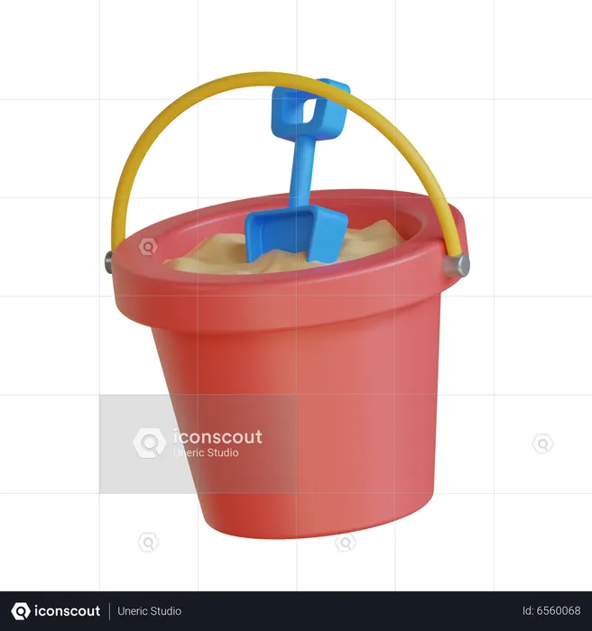 Sand Bucket  3D Icon