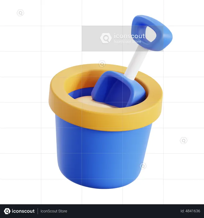 Sand Bucket  3D Icon