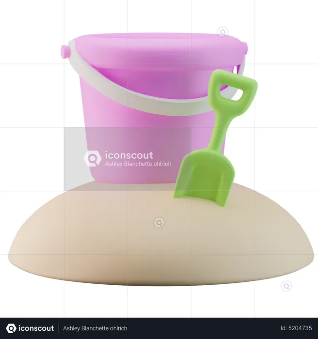 Sand Bucket  3D Icon