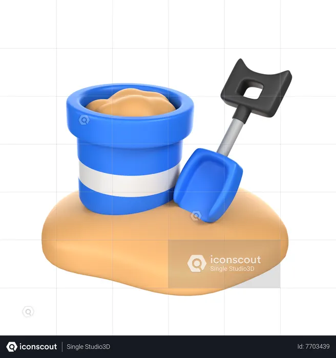 Sand Bucket  3D Icon