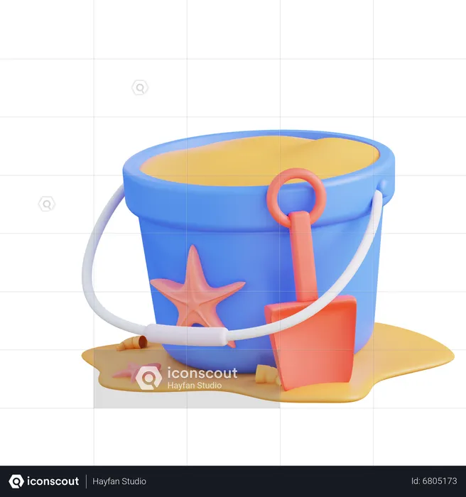Sand Bucket And Scoop  3D Icon