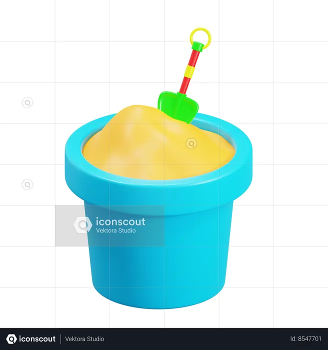 Sand Bucket Toy  3D Icon