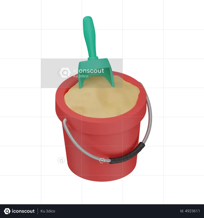 Sand bucket with shovel  3D Icon
