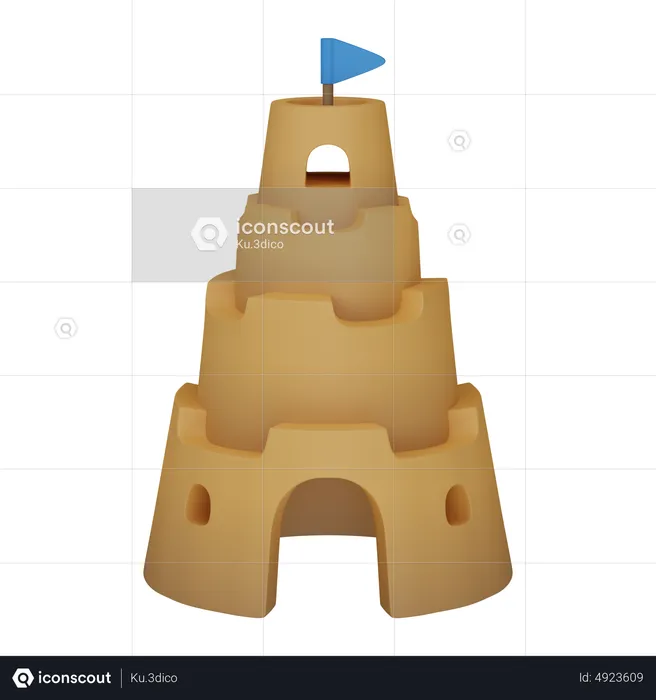 Sand castle  3D Icon