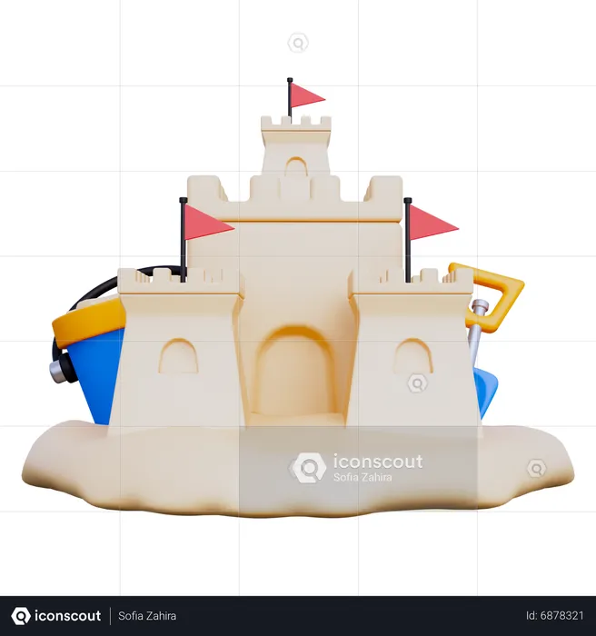 Sand Castle  3D Icon