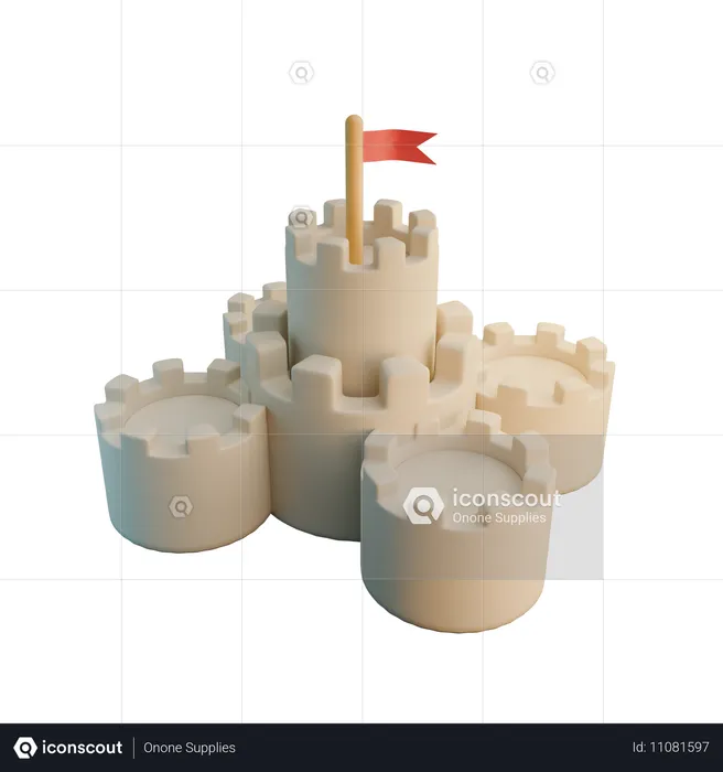 Sand Castle  3D Icon