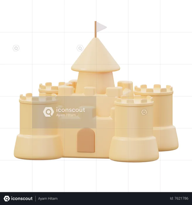 Sand Castle  3D Icon