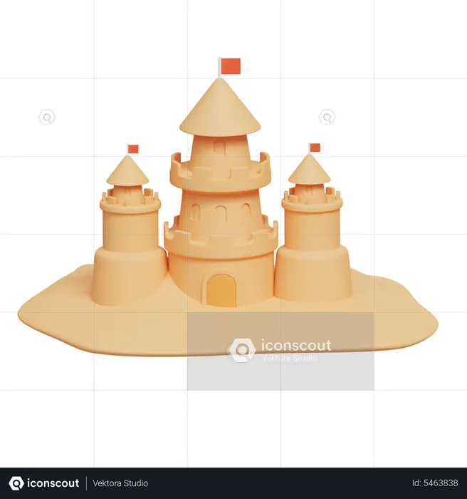 Sand Castle  3D Icon