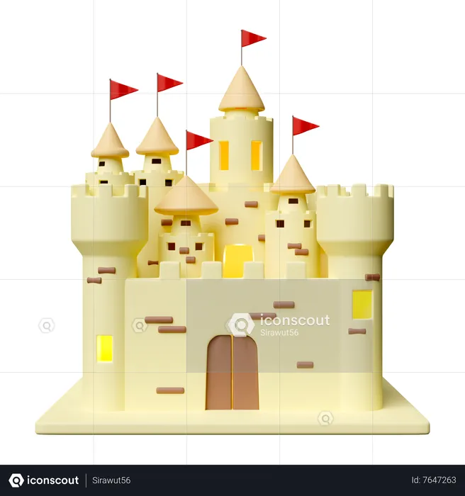 Sand Castle  3D Icon