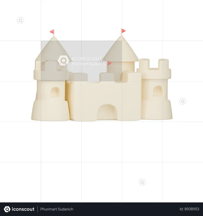 Sand Castle  3D Icon