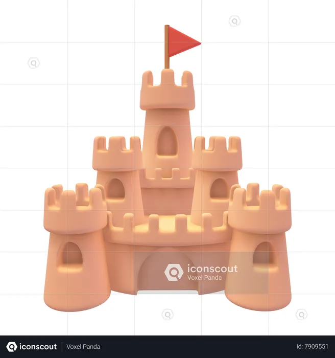 Sand Castle  3D Icon