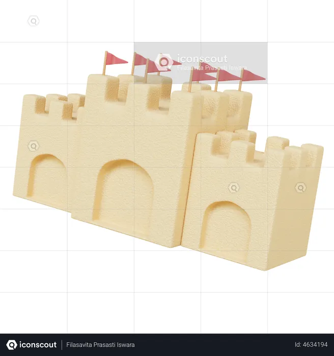 Sand Castle  3D Illustration