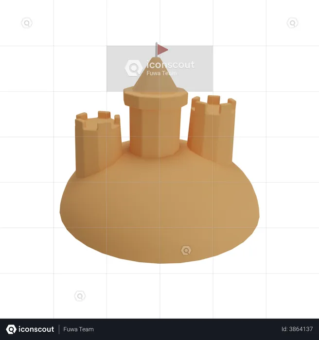 Sand Castle  3D Illustration