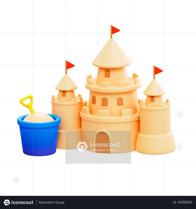 Sand Castle  3D Illustration