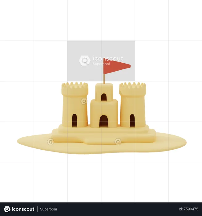 Sand Castle  3D Icon