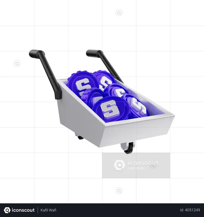 Sandbox on a cart  3D Illustration