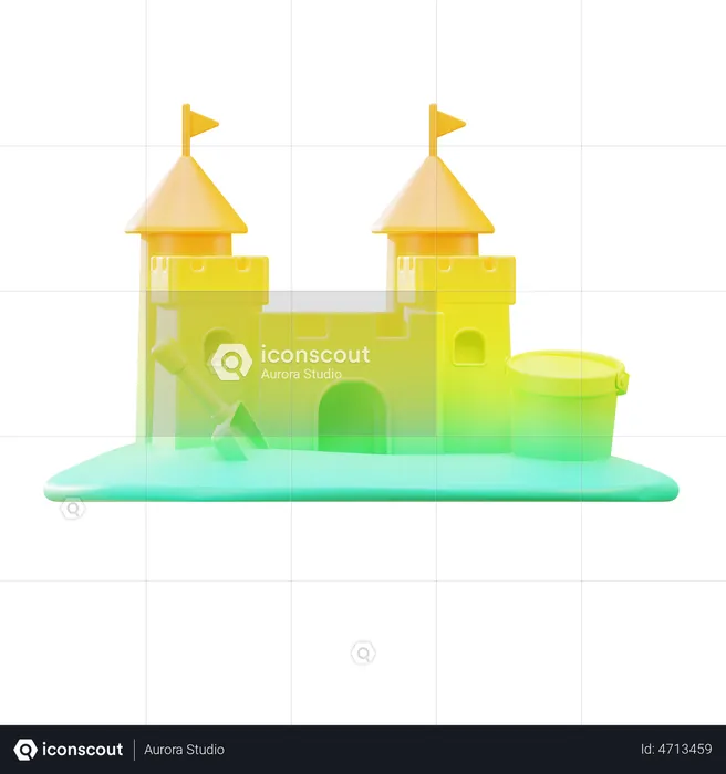 Sandcastle  3D Illustration