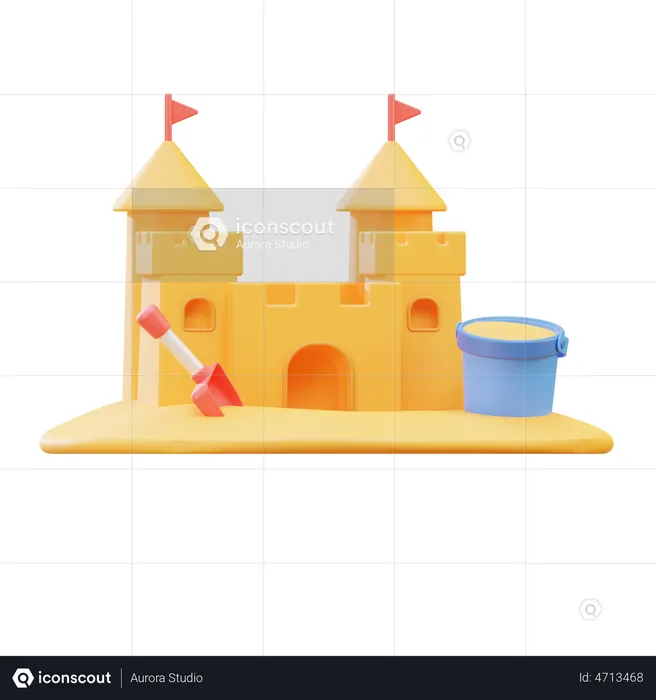 Sandcastle  3D Illustration